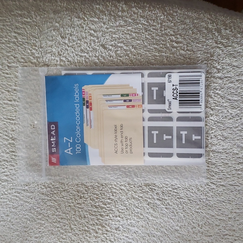New Smead Color Labels "T"